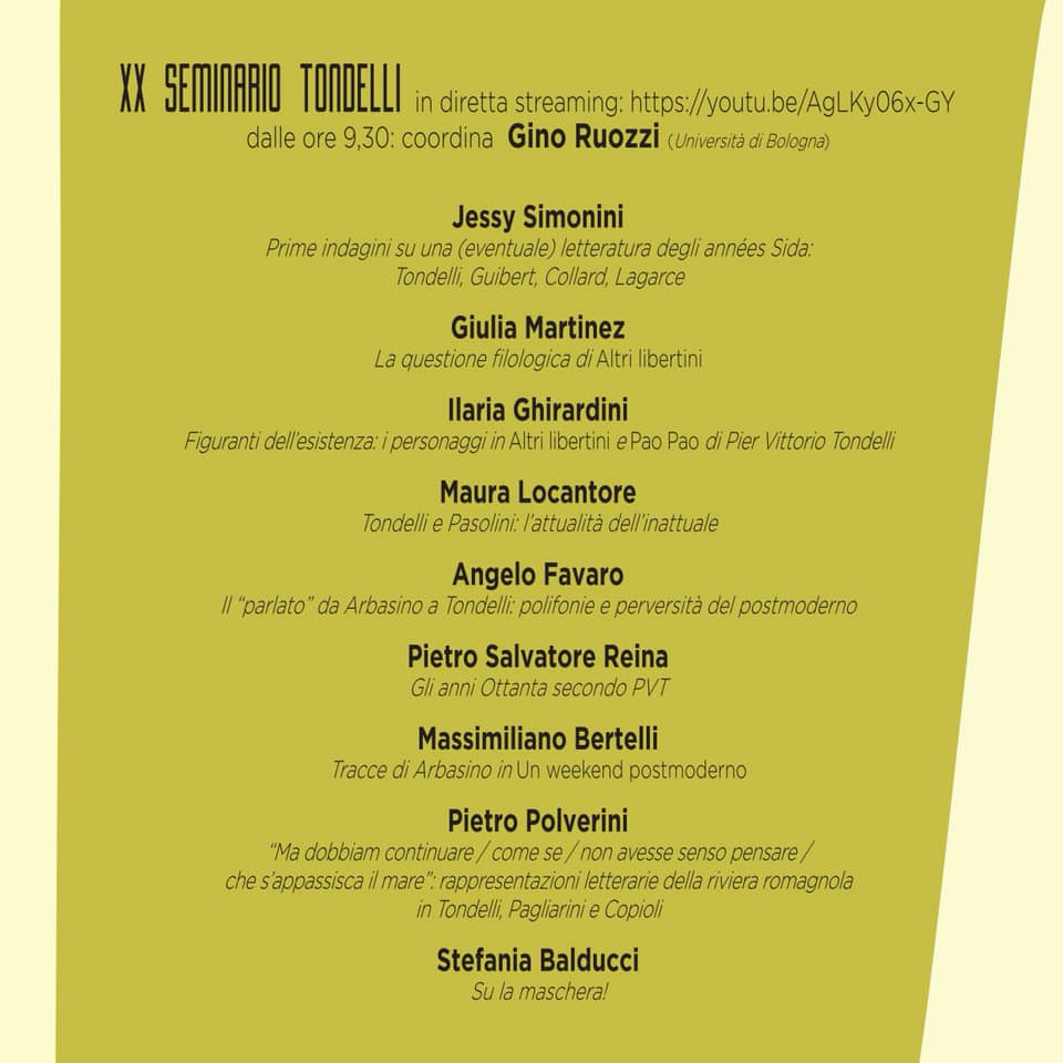 altri_animali's tweet photo. 🗓La nostra Giulia Martinez è ospite del XX seminario #Tondelli a #Correggio (RE), a 30 anni dalla pubblicazione di “#UnWeekendPostmoderno”. 
🎥Potete seguire il seminario in diretta streaming qui: https://t.co/RPXBaQjeQN
📚Qui il suo articolo su Tondelli: https://t.co/kIND8Zn63C https://t.co/9btZKUxhYn
