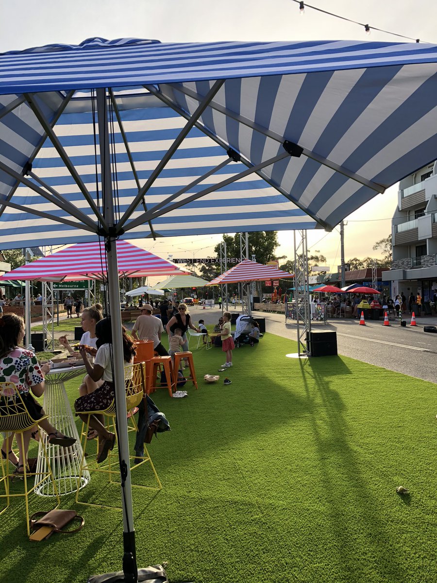 Liveability need not be privilege of Melbourne’s inner suburbs alone. Our post Lockdown #TacticalUrbanism #WestEndExperience in Watton St shows urban innovation can be applied to growth areas too. Gr8 work Team @WyndhamCouncil & West End Collective businesses & @UrbisAustralia