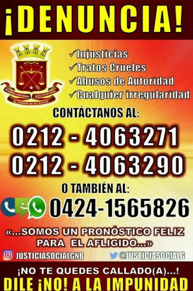 T2cia's tweet photo. ¡Buen Viernes! En cada uno de nuestros Puntos de Atención al Ciudadano estan disponibles para atender cualquier tipo de irregularidad, injusticia, tratos crueles o abuso de autoridad.

🗣️NO TE QUEDES CALLADO.
#11Dic #FANB #TriunfóLaPaz .@FabioZavarsep .@GNBGDjuvenal https://t.co/eIbRTbJ1ns