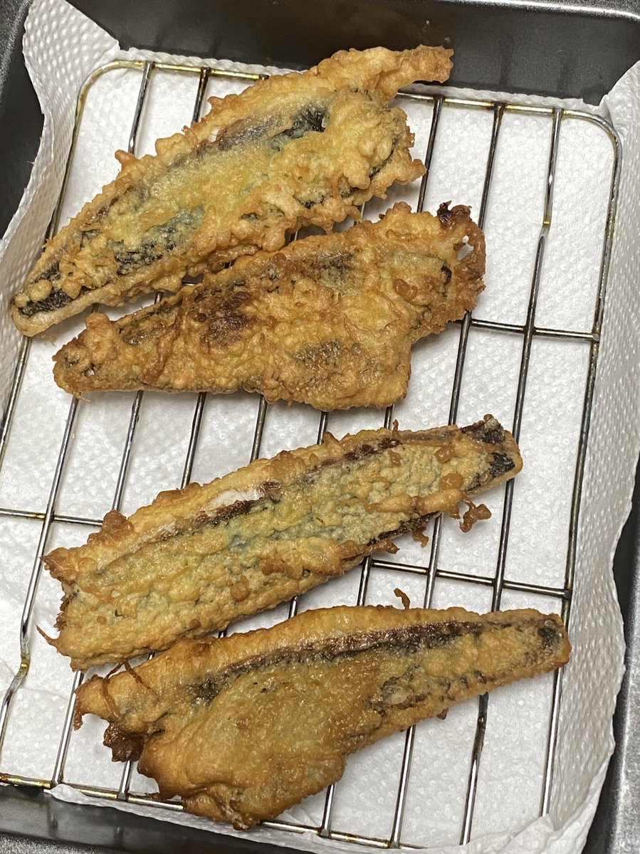 夏蜜柑 今日はメジナ4匹使って気になってた天ぷらにしてみました ふわふわでめっちゃ美味かったです 魚料理 メジナ グレ 天ぷら 料理好きと繋がりたい