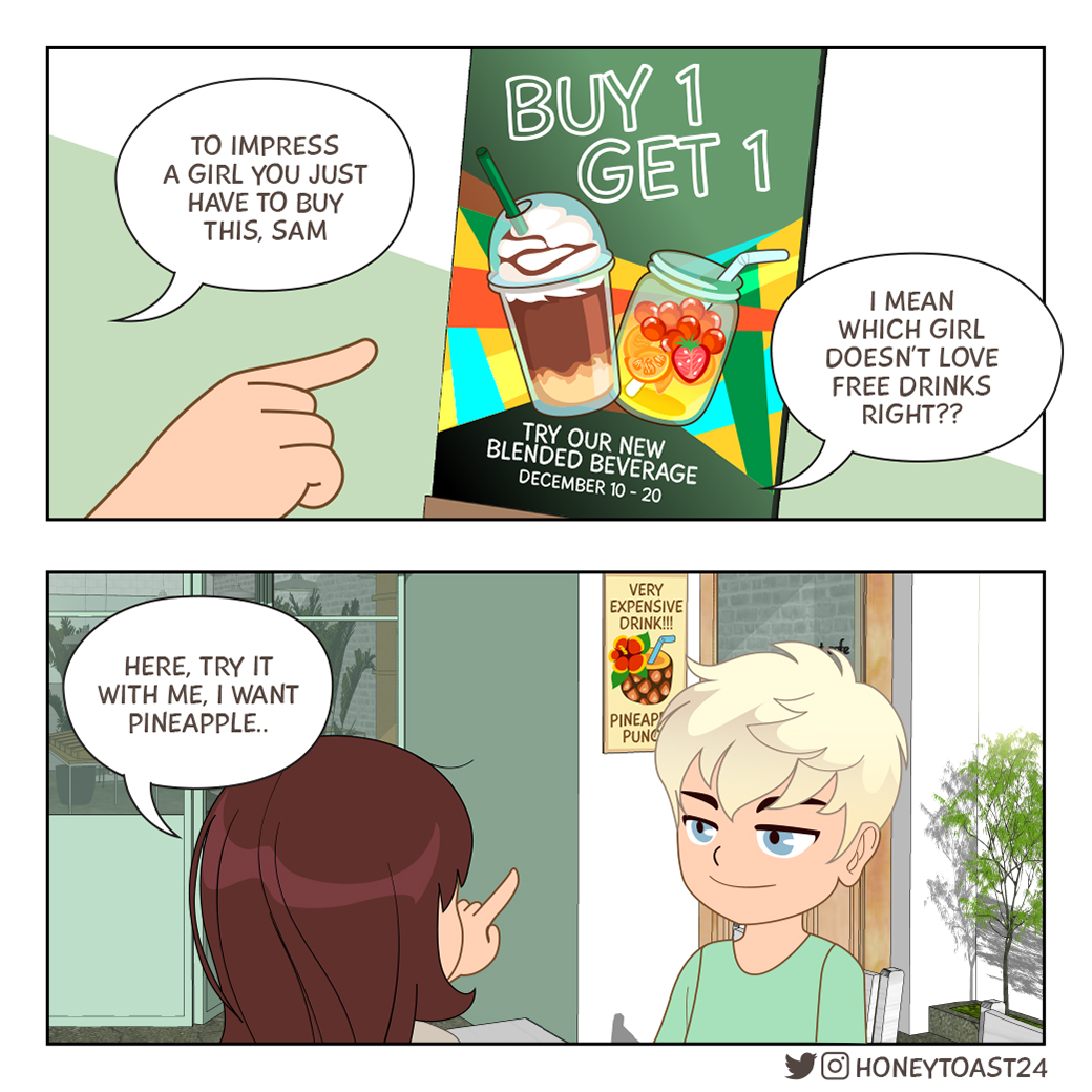 which girl?
.
.
#alicewebtoon #comics #comicstrip #comicart #collegelife #couple #friends #friendship #love #alice #freedrinks #free #flirt