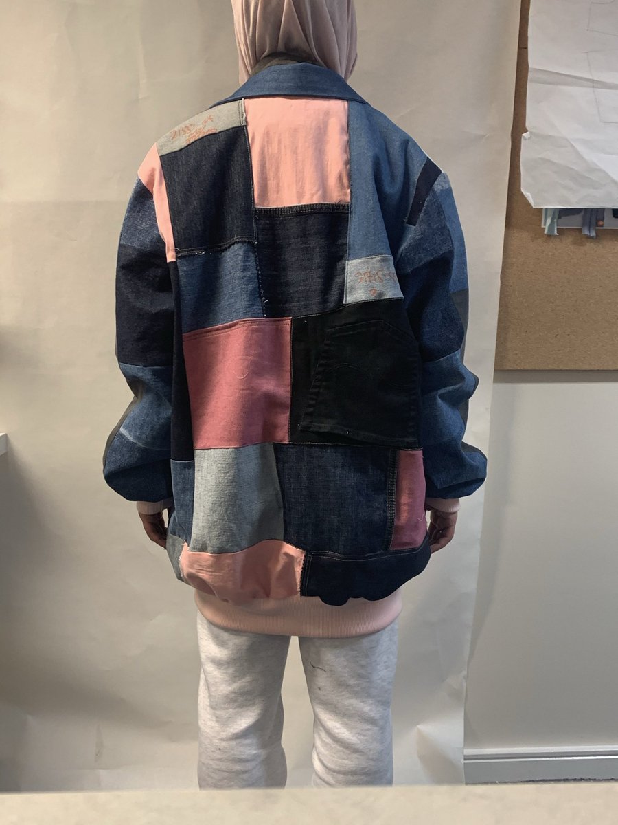 rubyravenous's tweet photo. I have gone back to University at the age of 33 and I am now in my second year and Iv created this using #deadstock #denim that would of otherwise gone to landfill #upcycled #Sustainability #studentlockdown #fashion opinions welcome 🥰 https://t.co/zs2X8y3jQU