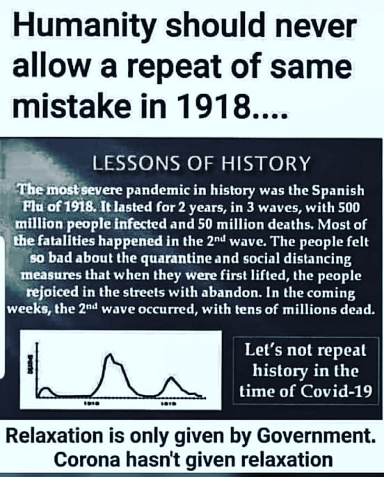 JardinNGR's tweet photo. Let's not let history repeat itself on this one. #StaySafe #COVID19 #Coronavirus #SocialDistancing #MaskUp #WearAMask #JardinCares #Homecare #Nurses #Caregivers #ProfessionalCaregivers #NursingSupportService https://t.co/jz4WhM4xKw