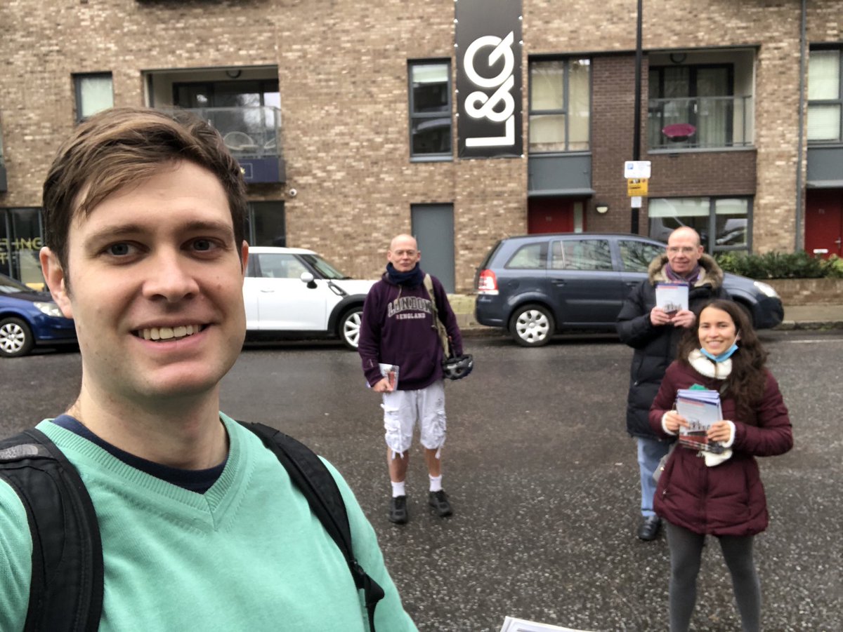 strawson_james's tweet photo. Campaigning in Blackwell and Cubitt Town for ⁦@ShaunBaileyUK⁩ and ⁦@nick213⁩ with ⁦@going4golds⁩ ⁦@SofiaTSousa⁩ and Rupert Bawden. Great to be out and about! #sociallydistanced https://t.co/lBU162LT56