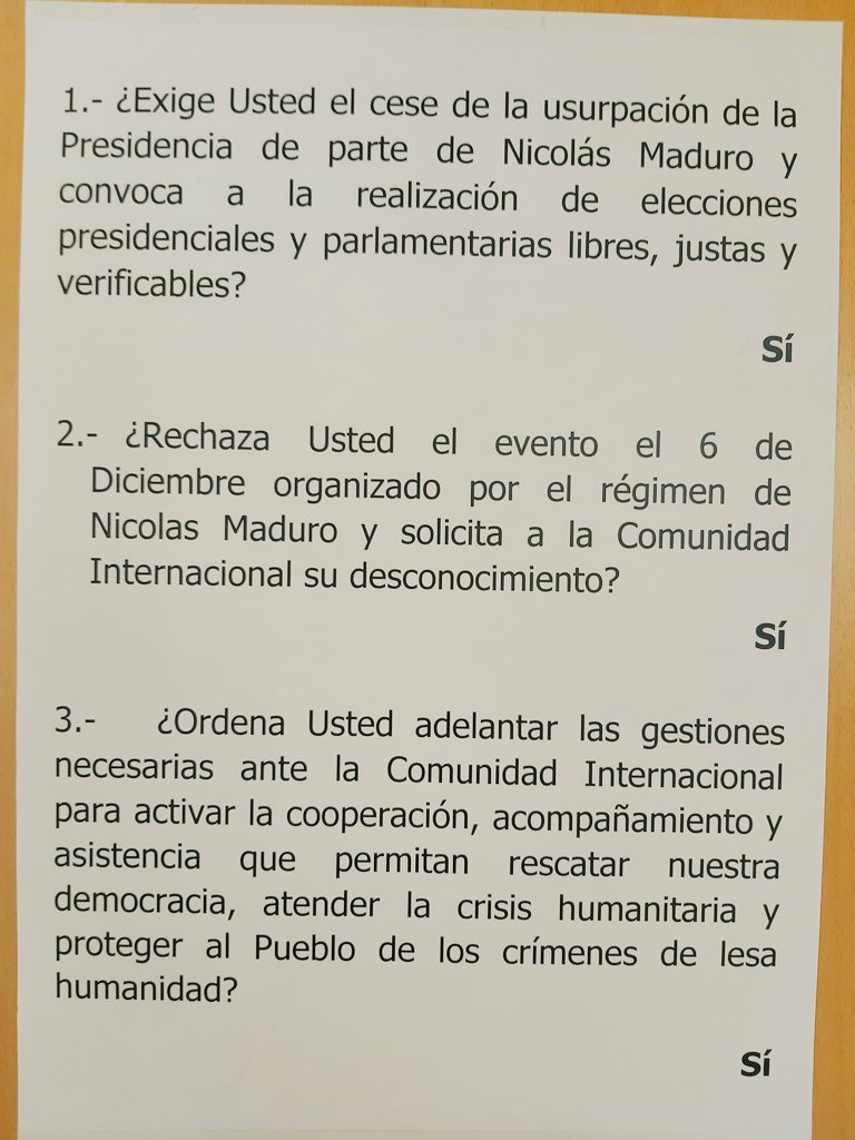 Con @Adeus65 y @MLorenzo2018 acompañando a nuestros vecinos venezolanos en su consulta popular frente a la farsa electoral de día 6. Porque Venezuela no es Maduro y España no es Zapatero. No hemos votado pero hemos alzado la voz con ellos: SÍ, SÍ, SÍ