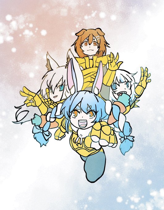 ホロライブゴールド聖闘士
#絵フブキ 
#できたてころね 
#ぺこらーと 
#gwart 