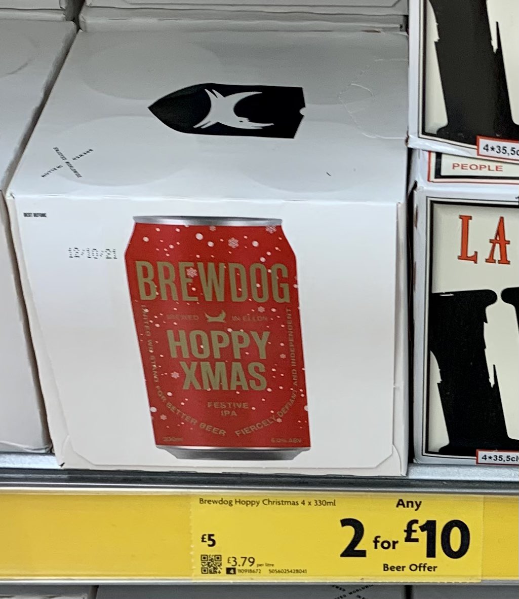 barold1967's tweet photo. Glad to see my festive @BrewDog favourite is back in @morrrisons. 🍺🎄👌🏼
Bargain, fiver for one, two for a tenner, you do the math(s)... https://t.co/tIYTNjegFF