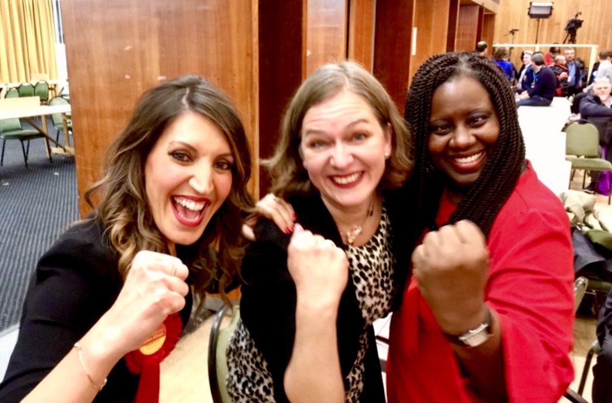 Wow, it’s been a year since the 2019 General Election. Feels like a lot longer!Here are my memories of a tough day for Labour - with a bright spot as we win Putney, our only gain from the Tories.3am: Rosena, Fleur & Marsha celebrate winning Tooting, Putney & Battersea