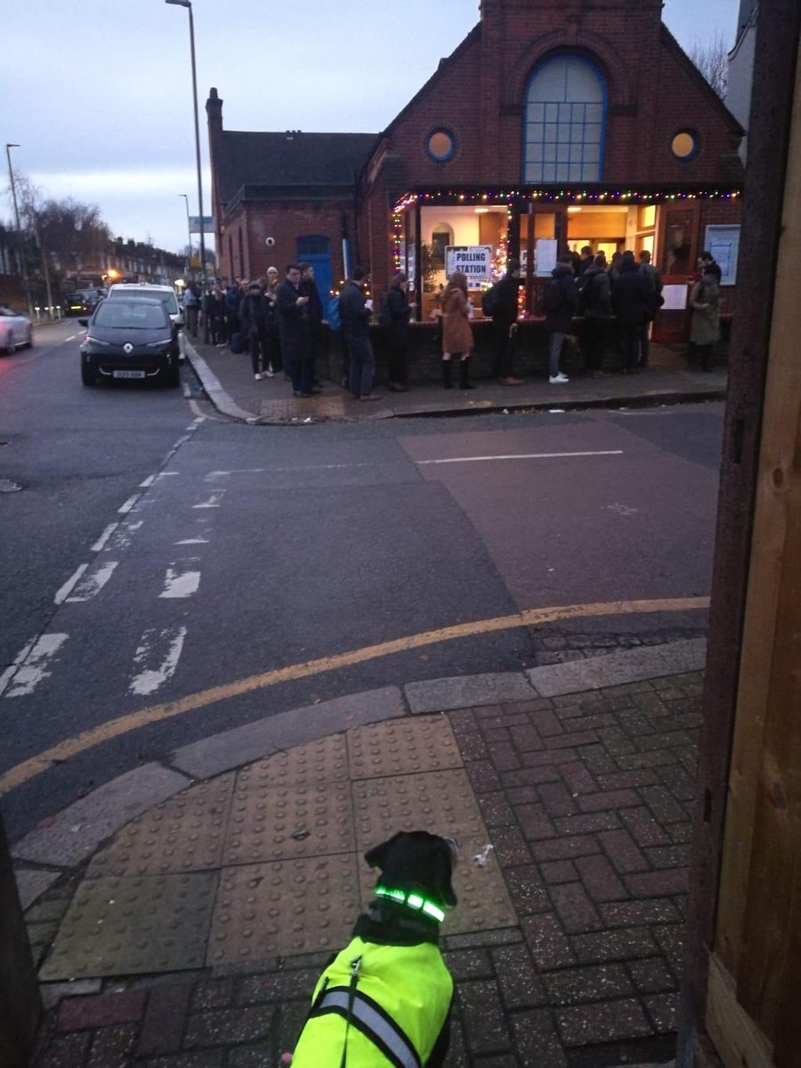 Early voting is extraordinary busy, with long lines forming outside polling stations across the borough. A good sign?