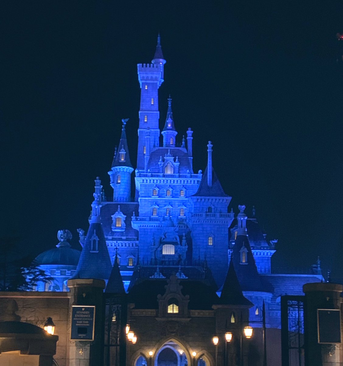 𝔸 ℝ𝕖𝕟𝕒 夜の美女と野獣のお城 写真では分からないのだけど シンデレラ城 の華やかさに対して暗くて重いカラーリングのライトアップになっててやばいんだ ここは一瞬で5歳の時の私に帰れる場所になってしまった
