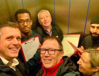 And it wouldn’t be an election campaign without a lot of time squeezed together in lifts 