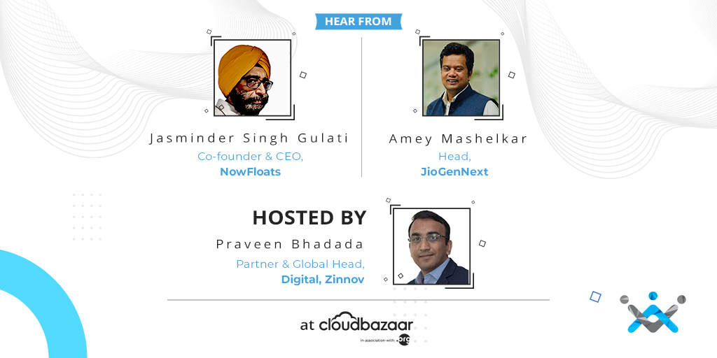 ResellerClub's tweet photo. Catch @GulatiSinghJ, Co-founder &amp; CEO, @NowFloats &amp; @ameyzin, Head- @JioGenNext hosted by @Bhadada Partner &amp; Global Head, Digital, @Zinnov talk about ‘The Real India MSME Opportunity’ at 6:00 PM.

Login to #CloudbazaarOnline: https://t.co/n2QNLa0QPP

#Cloudbazaar2020 #Cloudbazaar https://t.co/3WJRnhxb1P