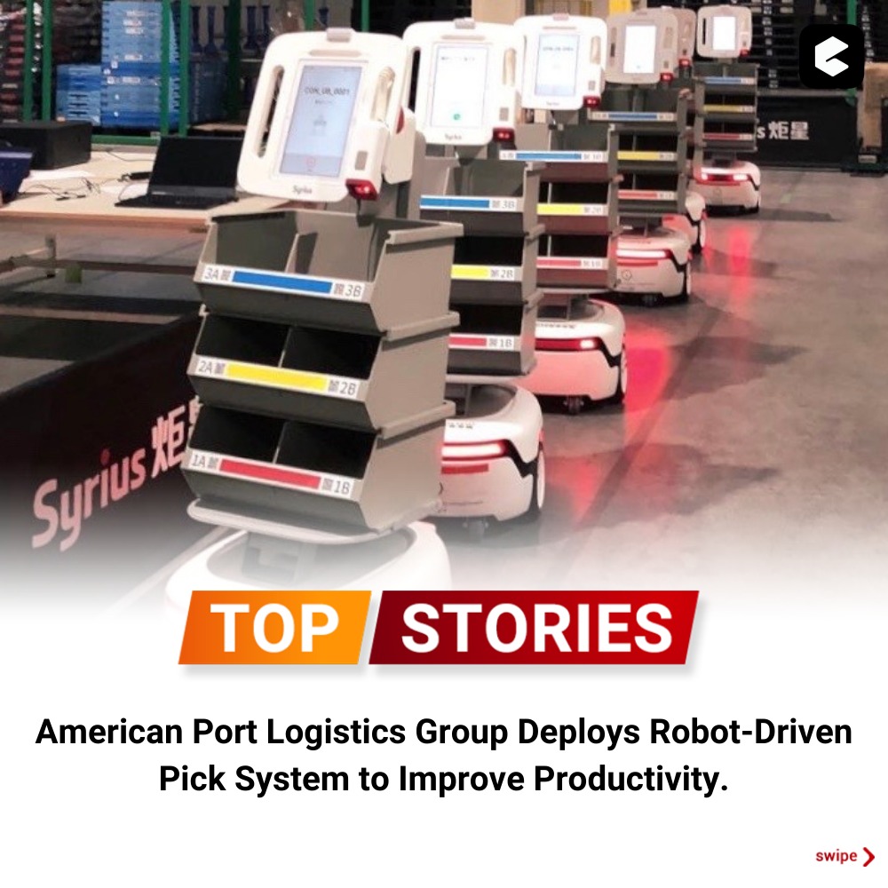 edapthere's tweet photo. American Port Logistic Group Deploys Robot-Driven Pick System to Improve Productive
Follow us For Regular Updates
Install our app: https://t.co/A3FYMD2xzU
#Robots #RoboticTechnology #MachineLearning #Robotech #artificialintelligence #machines #edaptlearningapp https://t.co/uv3xUphfas