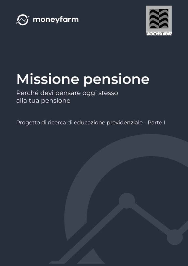 Qui potete scaricare lo studio che abbiamo svolto con Progetica e pubblicato in occasione di #OttobreEdufin2020 il Mese dell’Educazione Finanziaria organizzato da <a href="/ITAedufin/">Comitato EduFin</a> > blog.moneyfarm.com/it/ebooks/miss… #educazionefinanziaria #previdenza