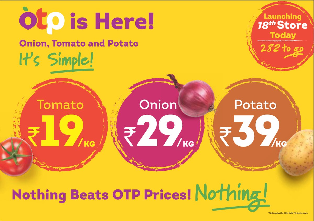 OTP_Xpress's tweet photo. We are now open at Devarachikkana Halli. Join us to celebrate on Saturday, December 12th, 2020 from 7 AM to 10 PM 
Visit us at https://t.co/5rP4JHTIFK 
Call us at 080-4559-2222 to place the order. 
#NewOTPStore #Bangalore #FreshVegetables #TodaysOffer #DevarachikkanaHalli https://t.co/s3pCiwujP1