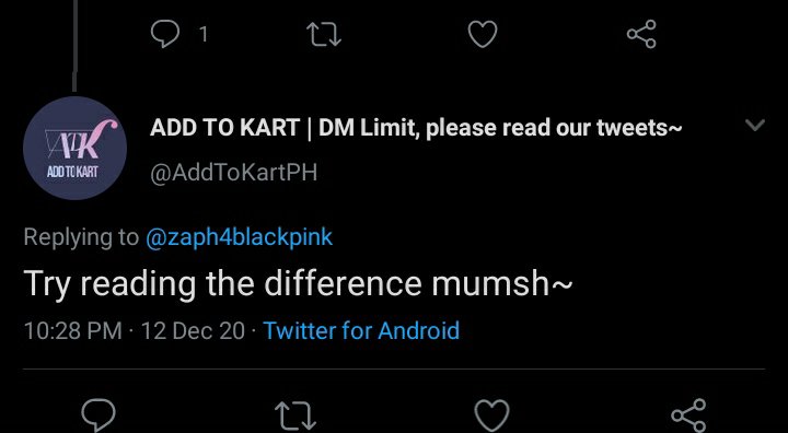 laliceex's tweet photo. @AddToKartPH i saw your comment admin. can you be nice? she's just asking you. seller kapaman din attitude ka https://t.co/GhvEjOW186