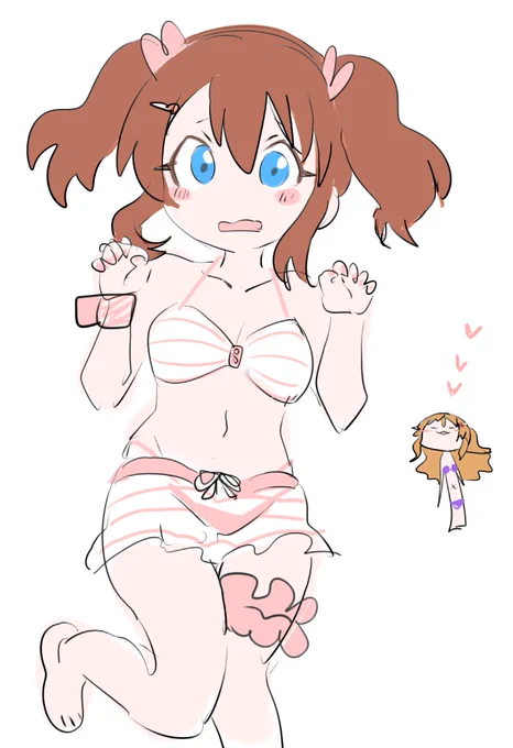 #虹ヶ咲 

彼方ちゃんの誕生日に姉妹の水着のイラスト描きたいけど
遥ちゃんはたぶん公式の水着イラストがないから
自分でデザインを考えないといけない…? 