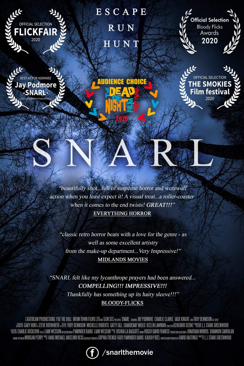 Our updated poster for Snarl showing the amazing festival run already had this year &amp; the stunning AUDIENCE AWARD from this year's amazing &amp; truly supportive <a href="/deadofnightff/">Dead Of Night FF</a> Thanks to a brill cast &amp; crew! #indiefilm #Filmmaking #film #Werewolf #monster #NewYear