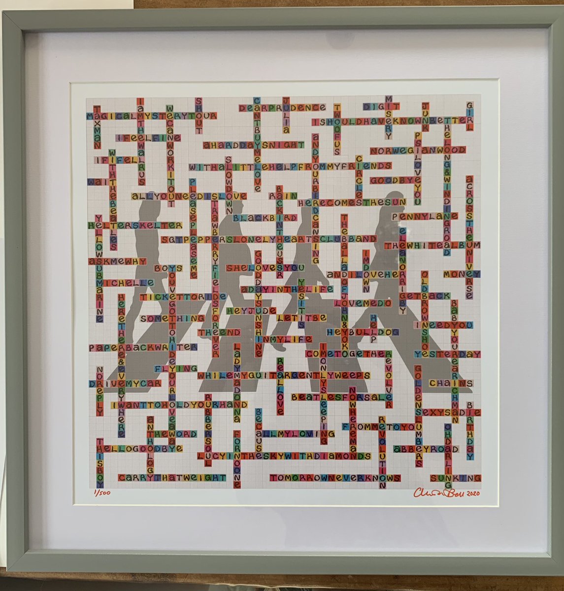 name_chains's tweet photo. New Beatles-themed name-chains prints collected. First one framed &amp; mounted &amp; ready to deliver 😊 (info in bio) https://t.co/EGf13l1tpq