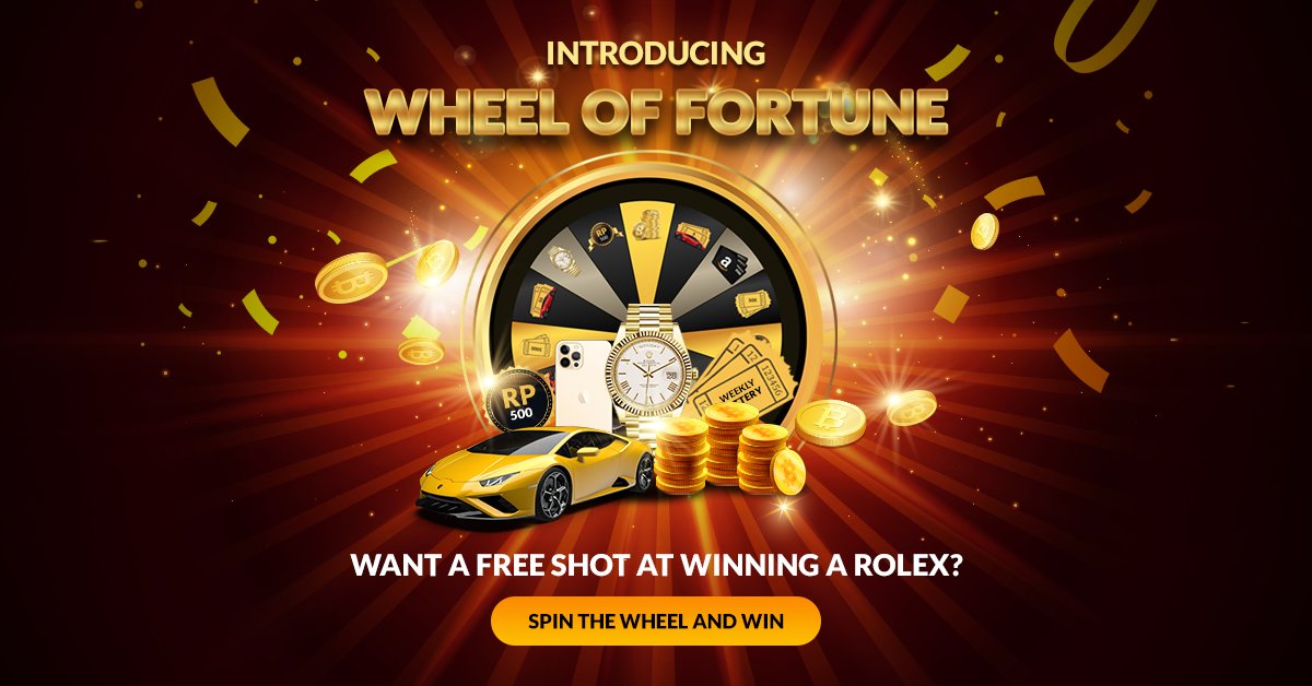 freebitco's tweet photo. An exciting new game to win Free BTC - Wheel of Fortune!

As the wheel turns you have a chance to win these exciting prizes - Rolex, iPhone 12 Pro Max, Free Lottery Tickets, Free BTC Upto $15,000, and much more.

#FreeBitcoin #Bitcoin #BTC 
#WheelOfFortune #Rolex #Lamborghini https://t.co/pnDFjMDFms