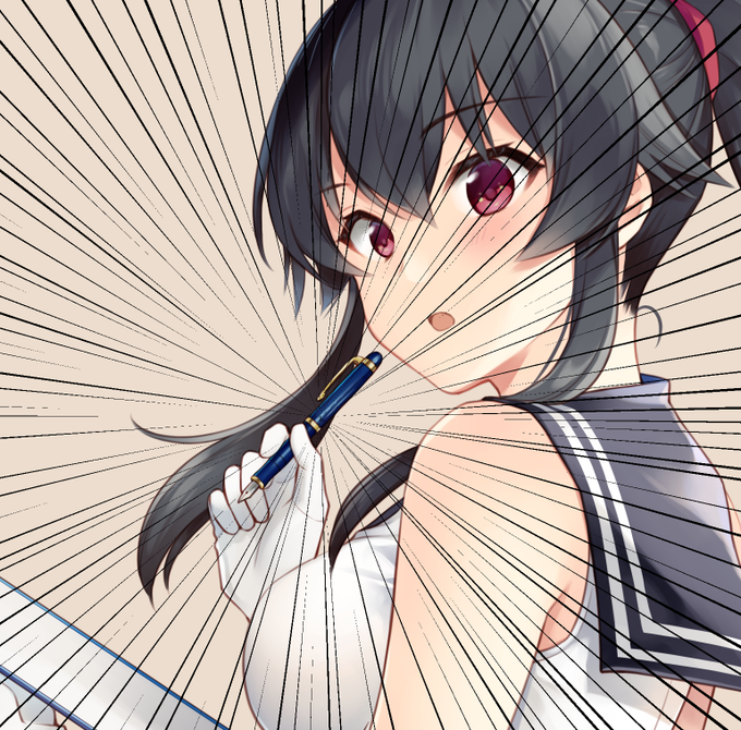 運命に導かれてちょうど万年筆を持った矢矧を描いていたんですよね。12月砲雷の新刊表紙用の絵です。
ちなみに、買えました。 