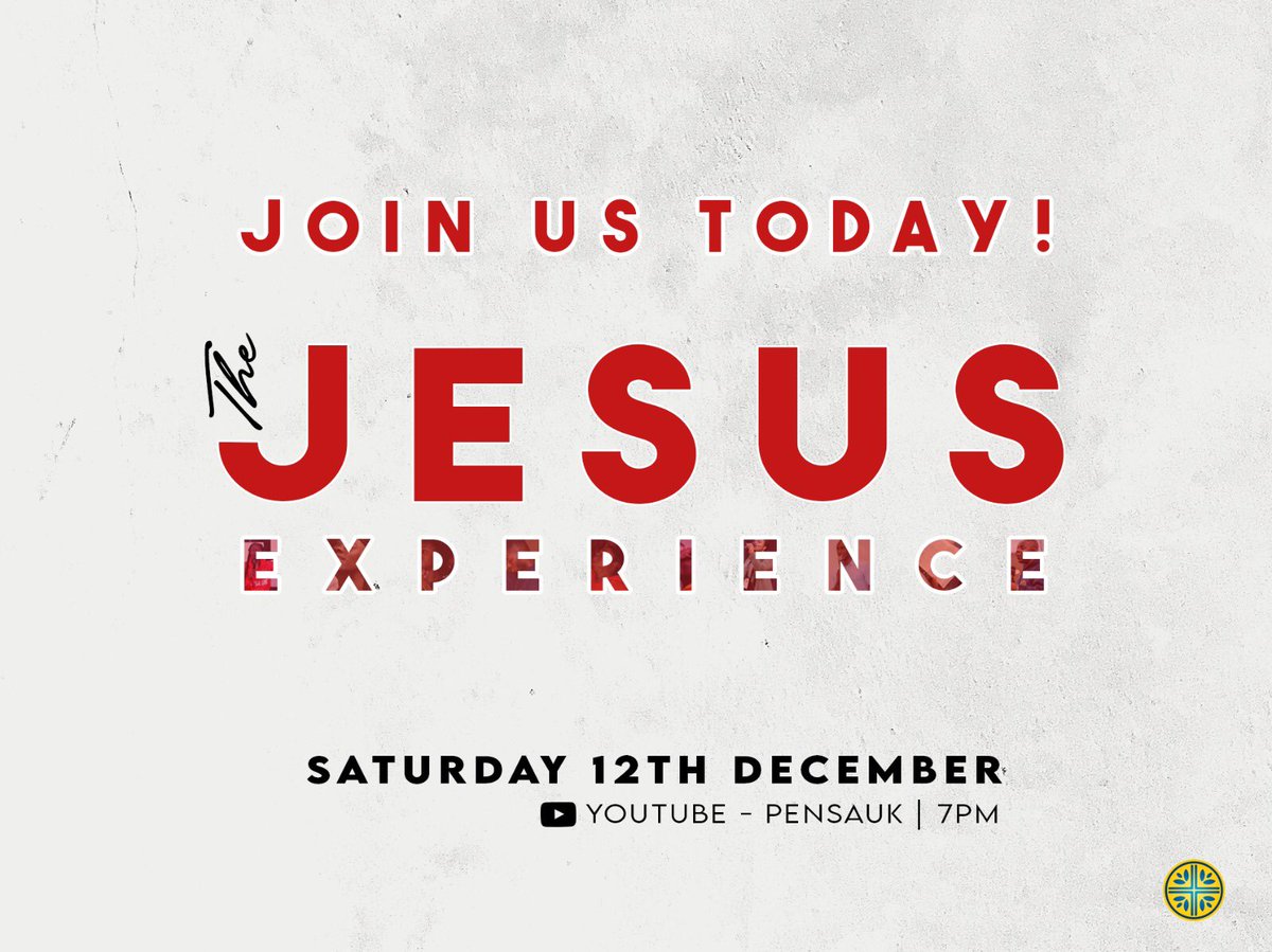 Join us today! Don’t miss out on your very own Jesus Experience tonight!