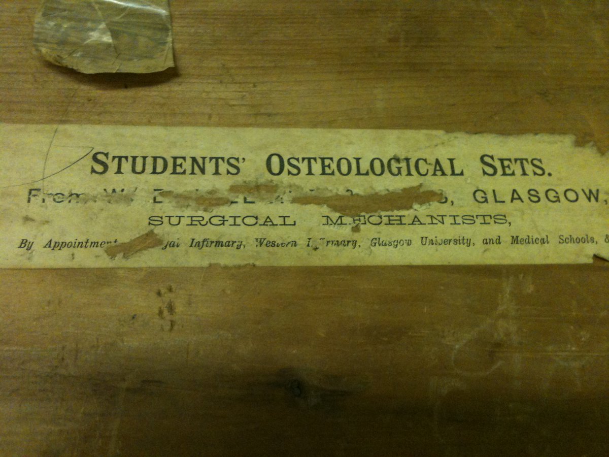 This is the label from another Glasgow-based dealer providing student osteological sets - unfortunately the name can't be made out