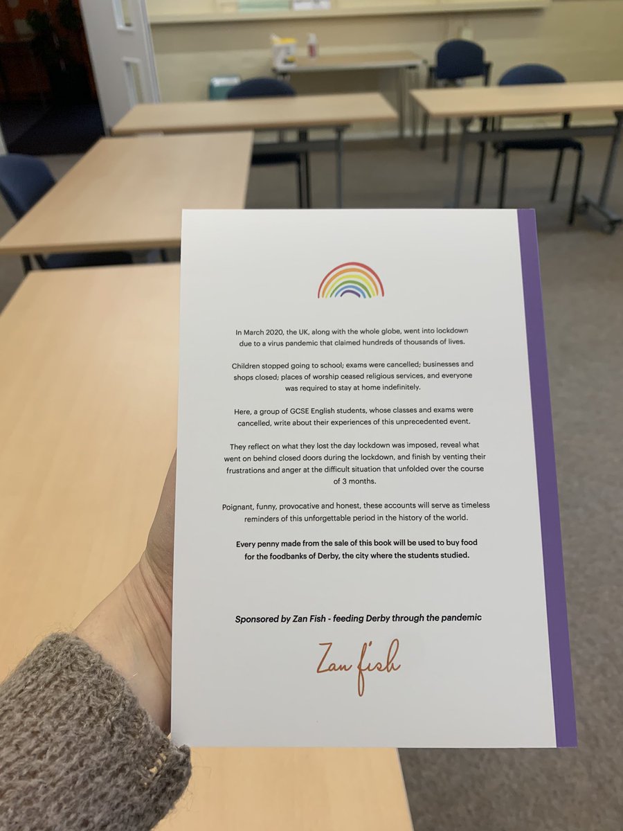 vmoulinou7's tweet photo. Got my copy! Last day of classes today and Iโm so happy to support my colleague Antony Millas and his initiative. Heโs done an amazing job with his GCSE classes!!! ๐คฉ๐ฎ
@Zan_Fish_Derby @dalsderby #derbyadultlearningservice #zanfish #gcseenglish https://t.co/8FWXm24GMq