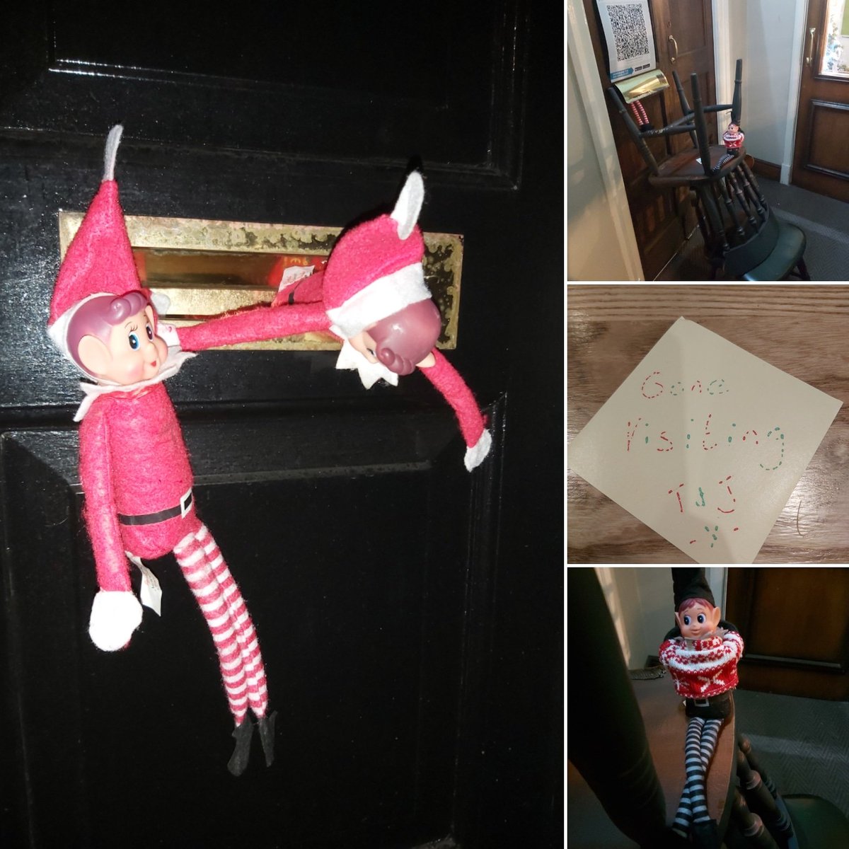 TRHALJ's tweet photo. #JhomasandTack have gone on a little adventure!!!  #DimtheElf has stayed behind to keep watch over the pub, while they've gone in search of mischief elsewhere!
Wonder who they are planning to visit? 🎄🤔🎄🤣🎄
 #elfadventures #loveyourlocal #closedbutstillmakingyousmile https://t.co/AKytzq4giM