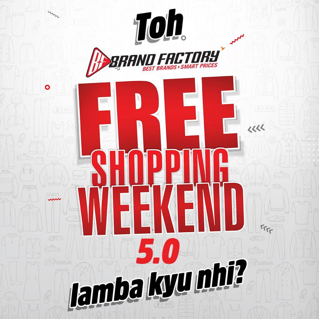 BrandFactoryIND's tweet photo. Brand Factory's Free Shopping Weekend is back from the 13th to 20th December with FREE ENTRY for all it's shoppers!
To know more about free shopping weekend, give a missed call on: 7506313001
Locate us now: https://t.co/vnxynhIzqY
#FreeShoppingWeekend #FswLammmbaChalega https://t.co/OH47Ty2Wyh