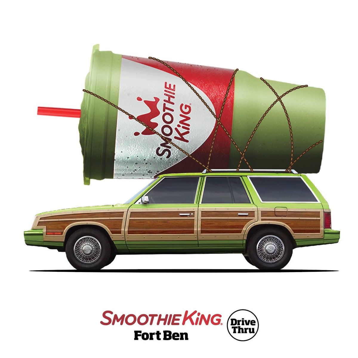SKFortBen's tweet photo. Load up the family and head to Smoothie King Fort Ben!  Be sure to grab some stocking stuffer gift cards in our drive-thru!  Buy $25 gift card, get a FREE smoothie.  No limit!
👑👑🥤🥤🎄🎄

#skfortben https://t.co/CjSYXjI4YJ