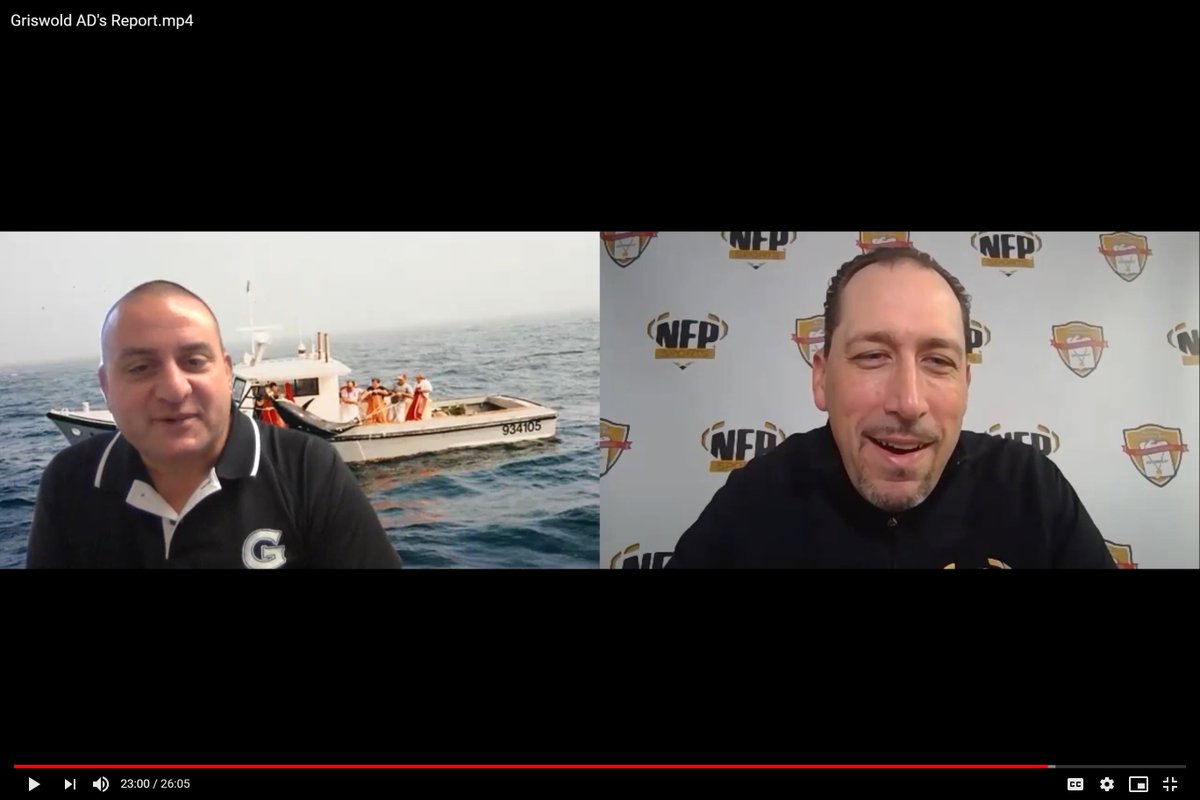 JThomson99's tweet photo. I recently spoke with @GriswoldSports AD Steve Cravinho for the @GoECCAthletics #ADReport We talked fall sports, the prospect of the winter & spring seasons and his former life on a lobster boat (something about a 1,000 pound tuna). Don’t miss it! #CorePlusCreditUnion @NFP_CTEast https://t.co/IVFeYD8cBb