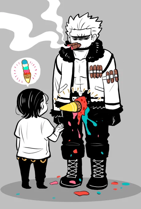 スモーカーくんに5段アイスをせびるこわに🍨 