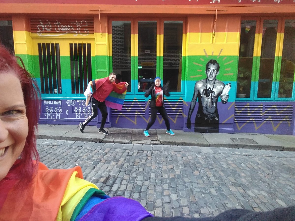 QueerCultureIre's tweet photo. Continuing our #RunInRed for #SexualHealthwest at @st66dublin and this iconic mural by @emmaleneblake π³οΈβπ https://t.co/1NxrshZCi7