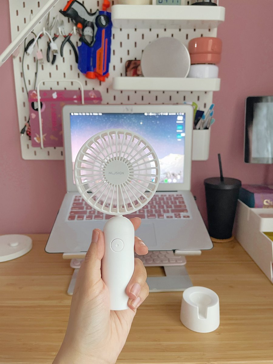 Office space update I got this super cute little handheld fan Comes with three colours and three-speed adjustable strength control  You can purchase it here  http://shp.ee/jt7pun9&nbsp; #ShopeeWithAfifah