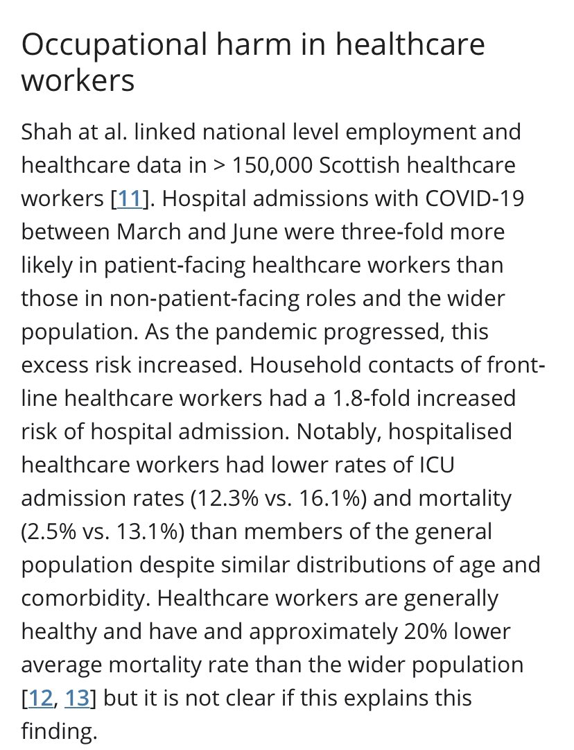 Increased infection leads to increased hospitalisation among healthcare staff & their household contactsOutcomes once admitted are better than general population (but only because healthcare staff are likely fitter than general population)Again effect worsening over time4/9