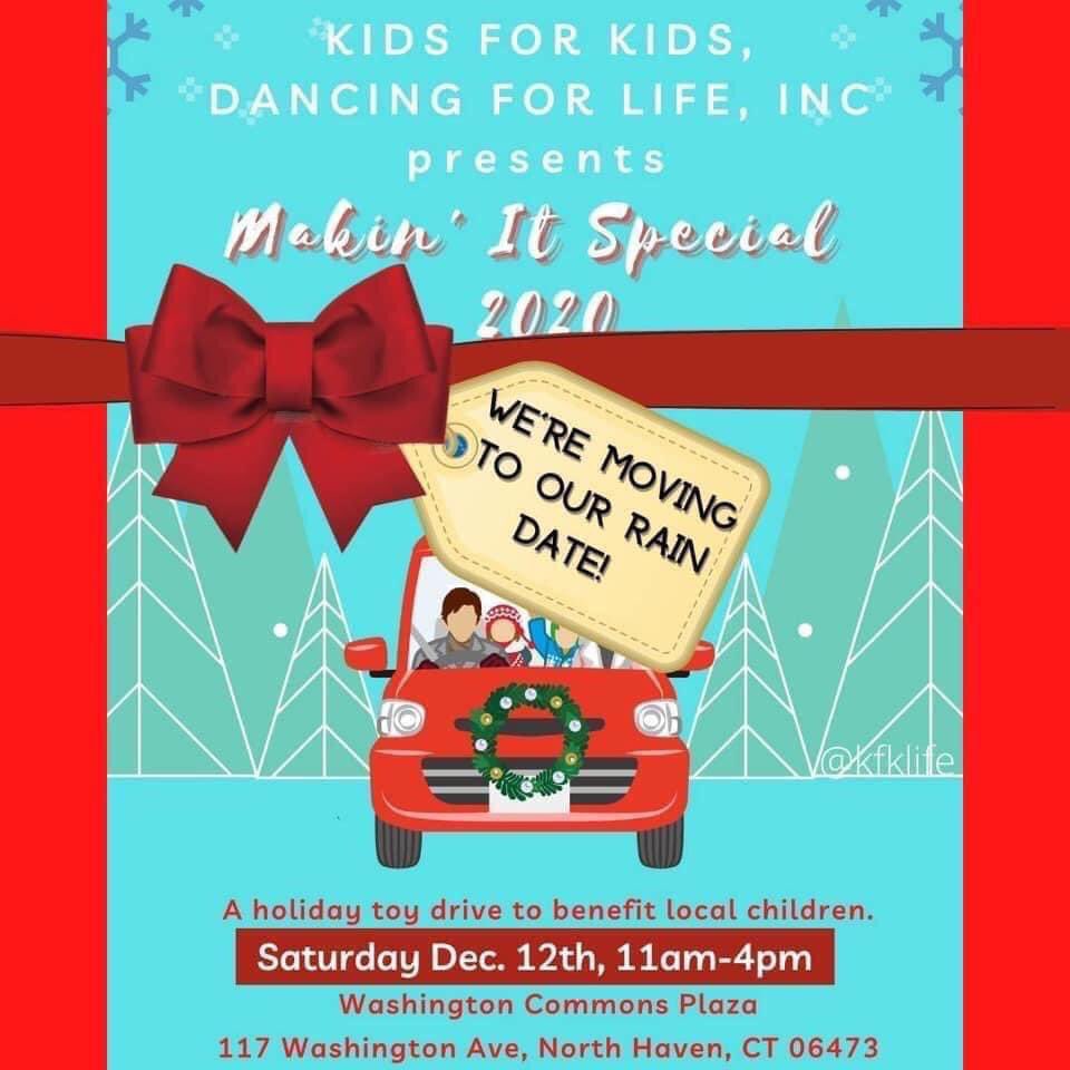 Kidsforkidsct's tweet photo. KFK will be at the Washington Commons Plaza in North Haven (the Sav-Rite/Arnold’s Jewelers plaza), between 11:00 am and 4:00 pm, hosting a drive-through toy collection to help make the holiday a bit brighter for children in need! We would love to see you there! ❤️🎄 https://t.co/qe6G6fnVre