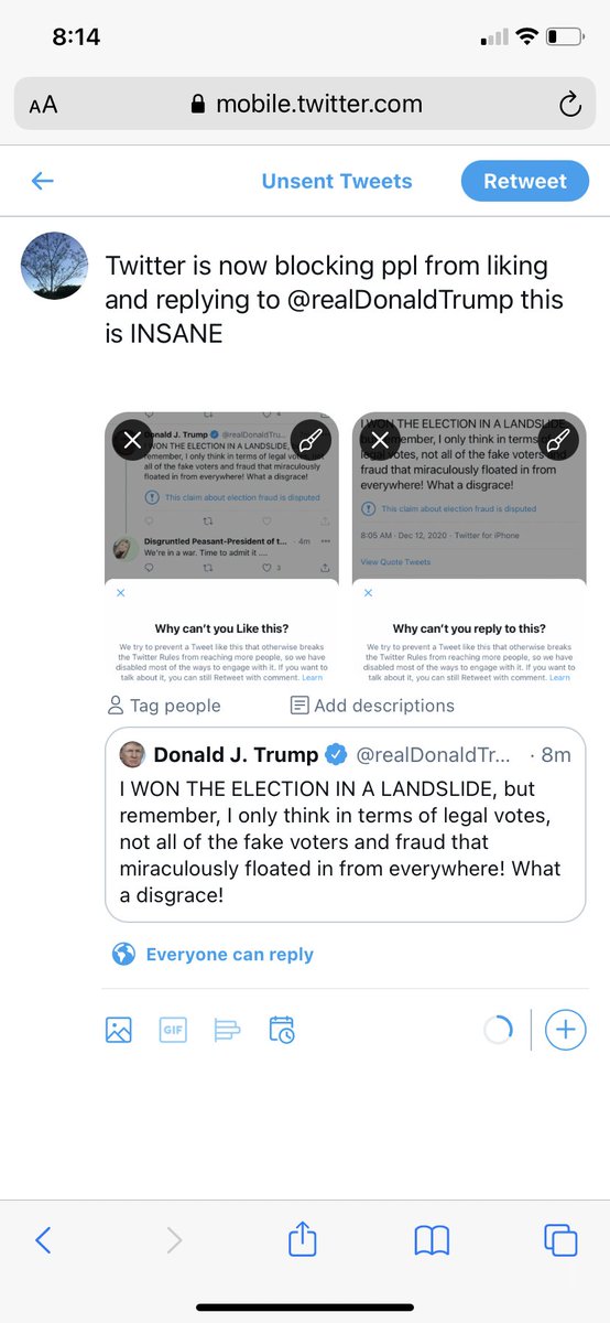 erin_usa's tweet image. Couldn’t comment or like this post. However I could quote retweet it. I think everyone that sees it should do the same. He IS still our President