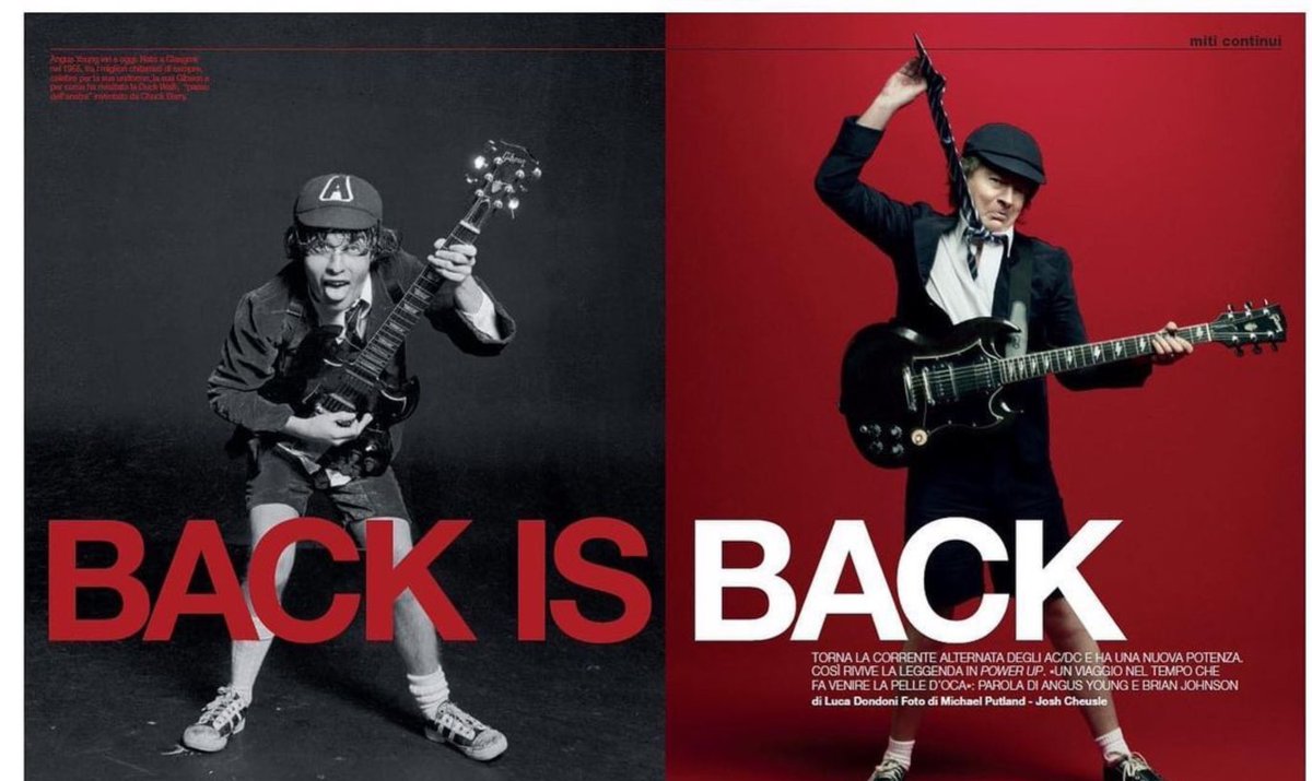 LucaDondoni's tweet photo. Ho intervistato Angus Young e Brian Johnson degli @acdc per @Dluirepubblica e c’è poco da fare: «rock’n’roll never dies». @carlottina https://t.co/PRxvu848Aj