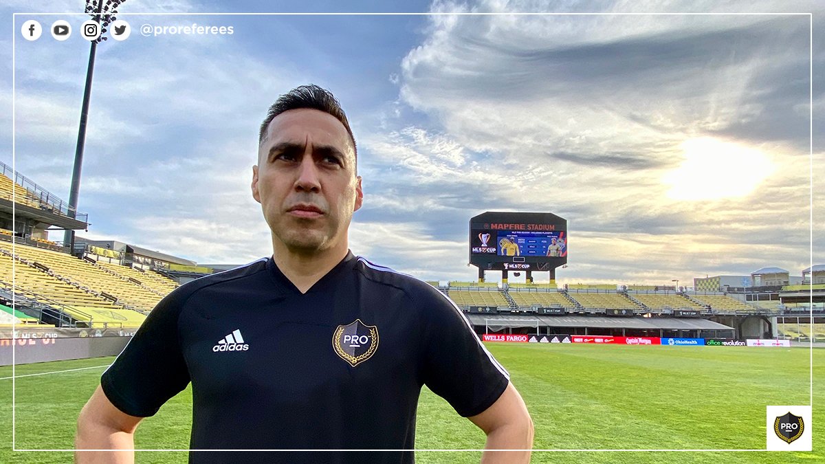 PROreferees's tweet photo. 🏆// Jair Marrufo will take charge of his third #MLSCup this evening, with Corey Parker and Kathryn Nesbitt as assistant referees for the final.
Read more >> https://t.co/Ut7nu6Uip5.
#PRO | #MLS https://t.co/7UAZK6vBc9