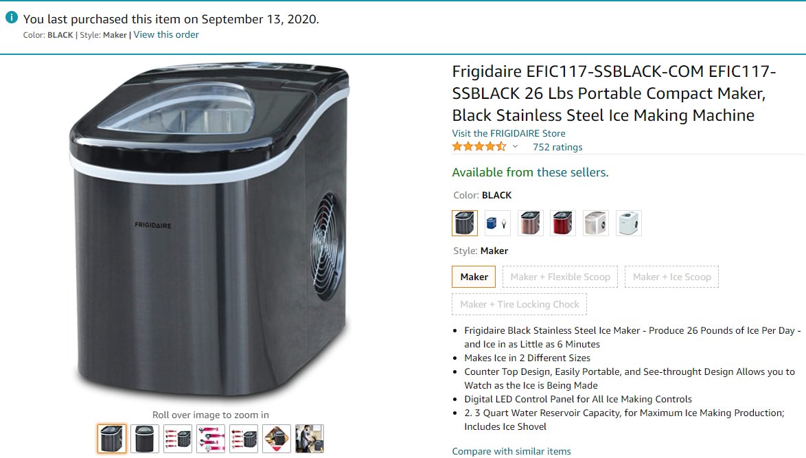Anonwatch47374's tweet photo. @Frigidaire Manufacturer Frigidaire
ASIN B07J1YVSNQ Item model number EFIC117-SSBLACK-COM . Entered the correct info and nothing came up on your website. #LeakyIceMaker #NotEven3MonthsOld #FrigidaireLeaks Please provide some type of customer service. #NeedCustomerService https://t.co/6HSEBs9vLw