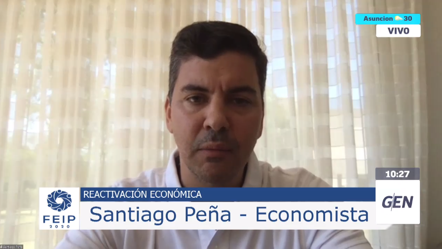 Universo970py's tweet photo. 🔘 #FEIP2020 | Foro de Emprendedores UIP
🗣 Santiago Peña, Economista y Ex Ministro de Hacienda: "En el año 2021 puede haber un rebote del 4%"
📻 #Universo970AM
📺 @SomosGEN https://t.co/xVhPzjcQvo