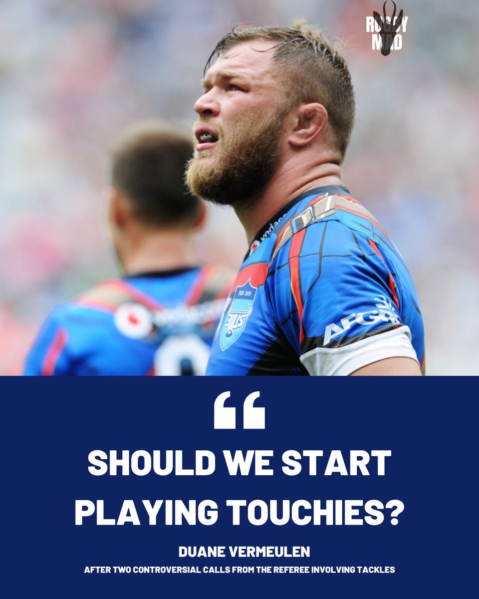 "Should we play touchies then?"

Lovely chirp to referee Marius vd Westhuizen by <a href="/BlueBullsRugby/">Official Blue Bulls</a> skipper Duane Vermeulen!

#CarlingCurrieCup SHAvBUL

Pic: #RugbyMad on facebook