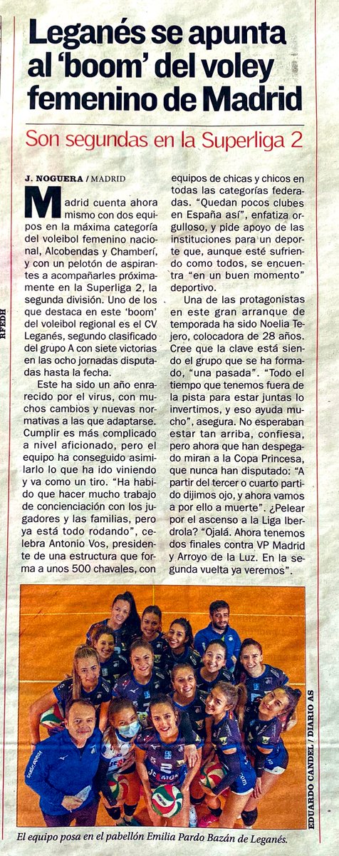 “Leganés se apunta al “boom” del voley femenino de Madrid” en <a href="/As_MasDeporte/">As Más Deporte</a>