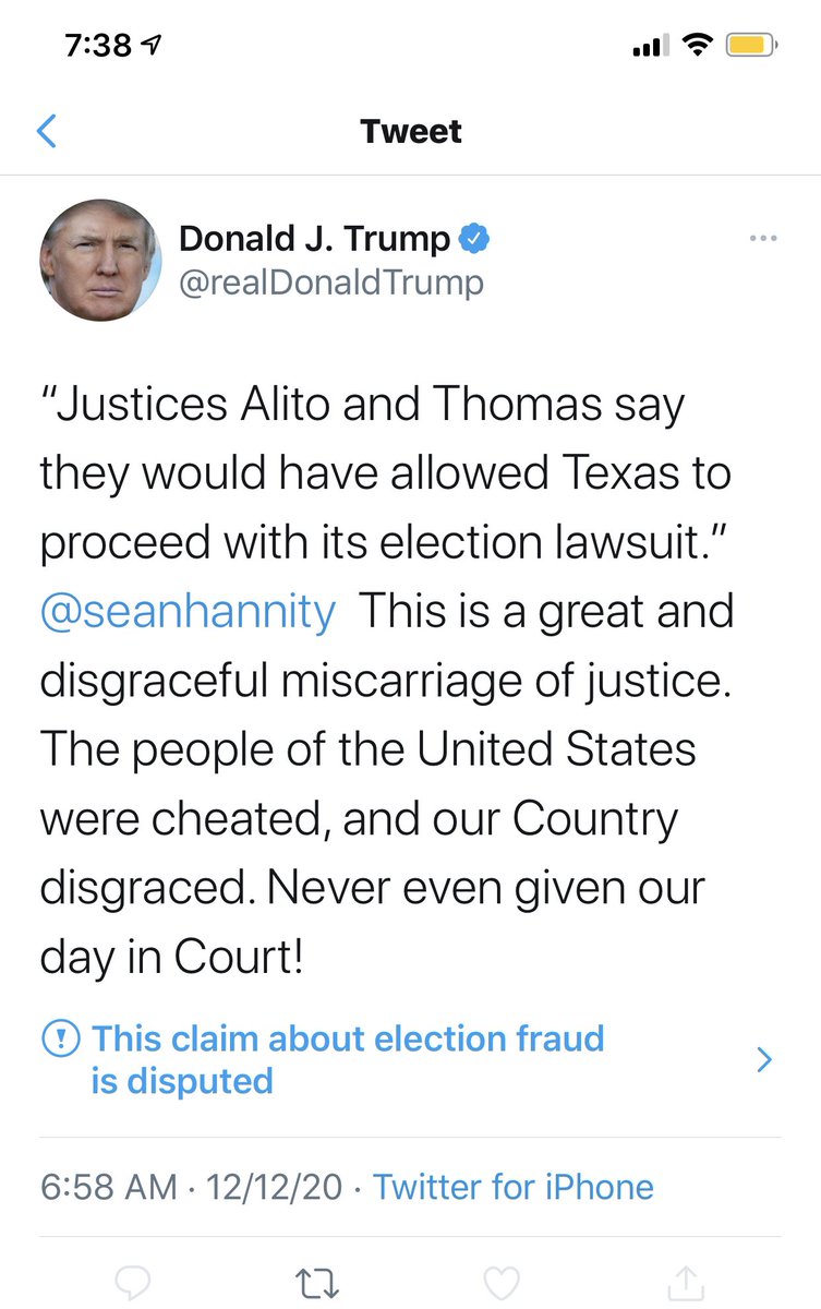 atensnut's tweet photo. Twitter silencing our President.  Won’t let you RT or like his tweets. Had to screenshot. https://t.co/42kqQmL87s