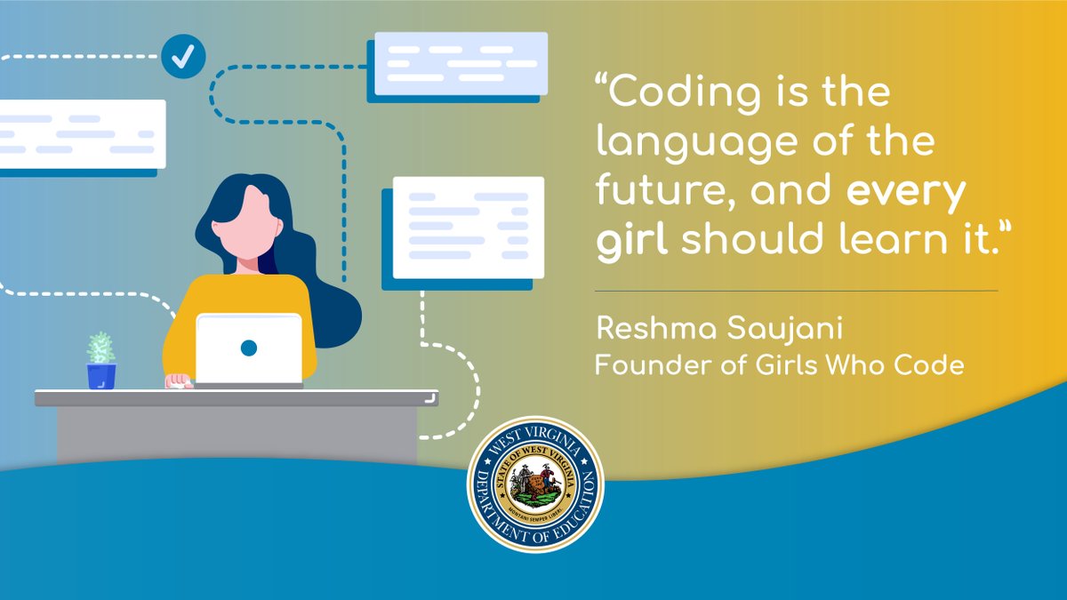 WVEducation's tweet image. Reshma Saujani, Founder and CEO of Girls Who Code, is changing the image of what a computer programmer looks like &amp;amp; does. Because of her, by the end of the 2019 academic year, Girls Who Code reached over 185,000 girls across the world 🌏👩‍💻 #CSEdWeek #CS4WV #STEMWomen