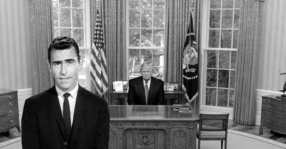 <a href="/realDonaldTrump/">Donald J. Trump</a> You see a man, sitting in the most powerful chair in the world for the last time.  All his lies, deception and divisive rhetoric have failed.  His embracement of Fascism, racism &amp; white supremacy unmasked. Alone in his misery he begins his new nightmare in the Twilight Zone.
