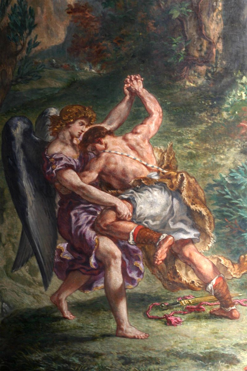 Jacob wrestling with the angel, Eugène Delacroix (1861)
