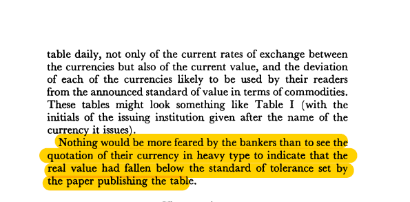 2/ The author ( @benjaminsimon97) starts from the theoretical construct of stateless money. When I first read Denationalisation of Money, while the arguments for stateless money were clear like water, Hayek's examples were clunky, to say the least.Look how inefficient: