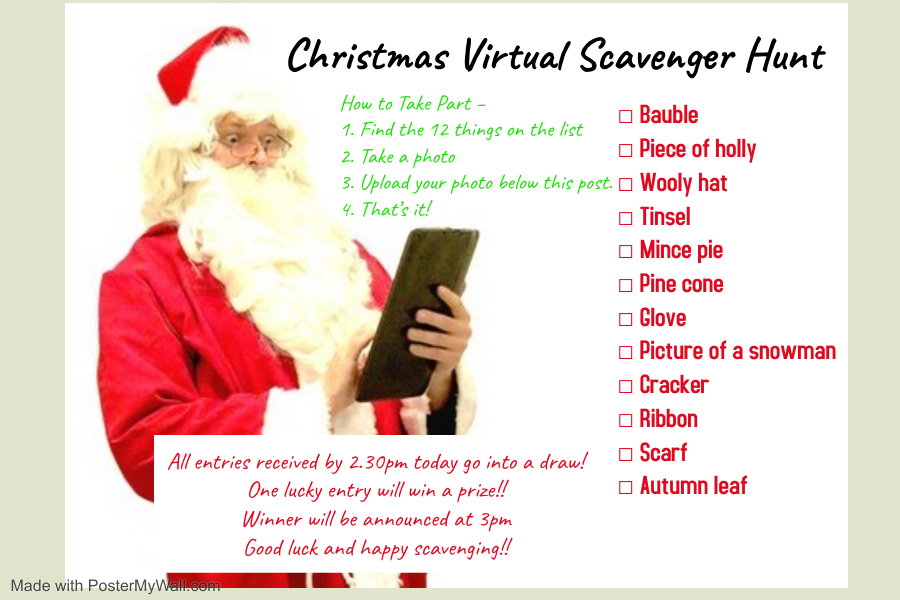 It's time for a fun Christmas themed scavenger hunt!